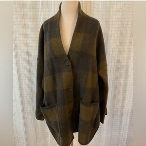 Madewell  Buffalo Check Sweater Coat Sixe XL